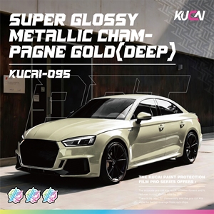 สติ๊กเกอร์ไวนิลหุ้มรถยนต์ KUCAI สีแชมเปญโกลด์เมทัลลิกเงาพิเศษ (สีเข้ม) ขนาด 1.52*17 เมตร รุ่น PET Gloss Twin Candy pink - Product Image 1