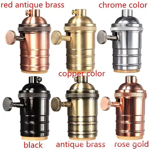 Cổ Điển <span class=keywords><strong>E27</strong></span> Ánh Sáng Mặt Dây Chuyền Lịch Thi Đấu Vít Phong Cách 250V Nhôm Kim Loại Đèn Chủ Với Gốm Nhựa Cơ Sở LED Bóng Đèn Bao Gồm - Product Image 2