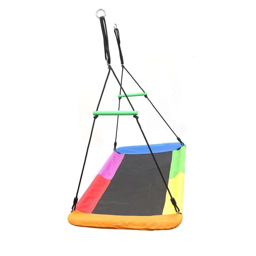 Factory customization Iron Patio Playground Swing Set Metal Garden Rectangular colorful net Swing Chair