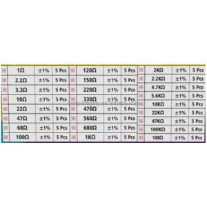 Kit Assortito di 125 Resistenze <span class=keywords><strong>a</strong></span> Film Metallico <span class=keywords><strong>da</strong></span> 5W, <span class=keywords><strong>da</strong></span> 1 <span class=keywords><strong>Ohm</strong></span> <span class=keywords><strong>a</strong></span> 1M <span class=keywords><strong>Ohm</strong></span>, 5 <span class=keywords><strong>Watt</strong></span>, 1% di Precisione - Product Image 3