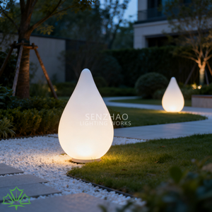 Lámpara de Suelo LED para Exteriores Senzhao, Diseño de Gota de Agua, IP65 Impermeable, Luz de Jardín para Caminos, Patios, Villas y Decoración de Exteriores - Product Image 3