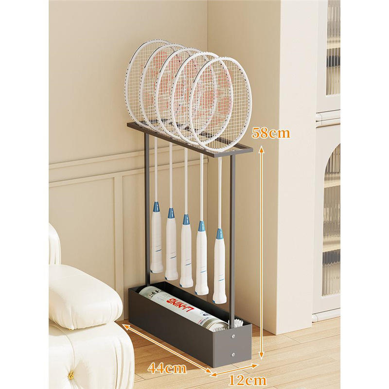 ชั้นวางไม้แบดมินตันสีดำ