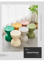 Tabouret rond en plastique moderne pour salle à manger, repose-pieds de luxe pour intérieur, meuble de salon, table basse