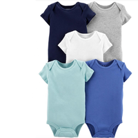 Body de Manga Corta de Algodón Orgánico de la Mejor Calidad para Bebés, con Cierre de Botones a Presión, Unisex, para Bebés y Niños Pequeños
