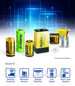 סוללת 9V 1200mah cp9v Huiderui סוללת ליתיום ראשונית