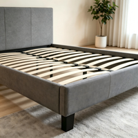 Lit rembourré moderne en mélange de lin de qualité supérieure, taille et couleur personnalisables, 180x200x100cm, aucun sommier tapissier nécessaire, mobilier de chambre
