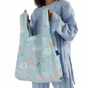 กระเป๋าช้อปปิ้งแบบพับได้ กันน้ำ เป็นมิตรกับสิ่งแวดล้อม คุณภาพพรีเมียม ลายทาง ผลิตจากไนลอนรีไซเคิล ใช้ซ้ำได้  สามารถปรับแต่งได้ - Product Image 4