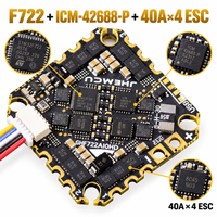Contrôleur de vol JHEMCU GHF722AIOHD 40A AIO F722 pour drone FPV Betaflight HD OSD 2S 6S DShot600 I2C LED Métal