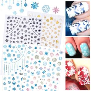 1 Uds oro 3D francés pegatina para uñas plástico adhesivo <span class=keywords><strong>manicura</strong></span> decoración <span class=keywords><strong>Navidad</strong></span> calcomanías nieve flor ciervo campana deslizante <span class=keywords><strong>Navidad</strong></span> - Product Image 2