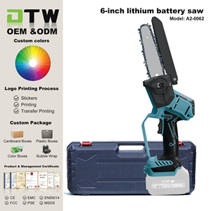 DTWA2-0062 DIY 21V <span class=keywords><strong>Scie</strong></span> à chaîne électrique sans fil portable à <span class=keywords><strong>batterie</strong></span> lithium avec poignée télescopique, vente en gros - Product Image 1