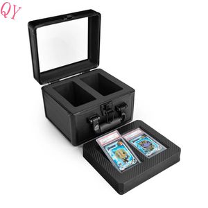 Q Y 2-Slot Graded Sports Card <b>Storage</b> <b>Box</b> with Button Closure BGS SGC Graded Slab <b>Waterproof</b> Display Trading Card Case - Product Image 2