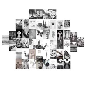 Kit de <span class=keywords><strong>Collage</strong></span> murale esthétique de haute qualité, ensemble de 50 pièces pour Art des murs en noir et blanc - Product Image 4