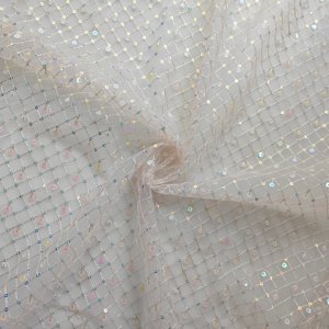 पार्टी शादी की पोशाक के लिए mq नया डिजाइन नारंगी सीक्वल फीता कपड़े - Product Image 1