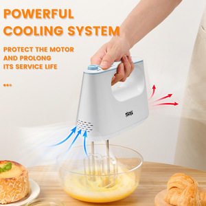 Batteur électrique Dsp avec fouet et crochet pétrisseur pour la pâtisserie et la préparation de crème, 240V, blanc - Product Image 4