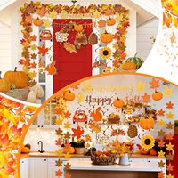 Guirlande d'automne suspendue en spirale avec feuilles d'érable et citrouilles - Décoration élégante et durable pour Thanksgiving, la maison, les fêtes, la salle de classe, le bureau et l'intérieur