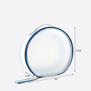 Fashion Style Waterproof Translucent Zipper Closure Spacious Travel <b>Case</b> for Women's Round Clear <b>Makeup</b> Cosmetic Pouch - Product Image 1