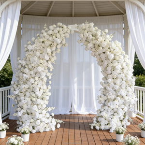 Arco Floreale in Seta Artificiale a Forma di Corno, Decorazione Durevole ed Ecologica per Matrimoni ed <span class=keywords><strong>Eventi</strong></span> - Product Image 1