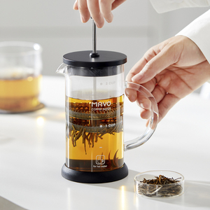Cafetière à piston française <span class=keywords><strong>MAVO</strong></span> en verre borosilicate de style italien avec filtre double couche, théière à infusion manuelle pour usage domestique - Product Image 3