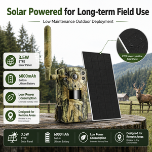 Caméra <span class=keywords><strong>de</strong></span> <span class=keywords><strong>chasse</strong></span> sans fil 4G extérieure à vision nocturne infrarouge, alimentée par batterie au lithium solaire, compatible 2K - Product Image 4