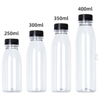 Bouteilles en PET transparentes de 250 ml, 300 ml, 400 ml pour l'eau, le lait, le thé, les sodas, les boissons gazeuses, les contenants pour boissons, bouteille en plastique pour boissons avec bouchon à vis