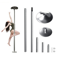 Poteau de danse en acier inoxydable réglable en hauteur de 45 mm pour barre de spectacle de studio de gymnastique à domicile-pour barre de fitness de danse