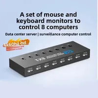 Hardrock WS-QC-U801 USBX4 8X1 KVM-Switch mit 4K60Hz-Unterstützung Fernbedienung Schwarze Epoxidbeschichtung für Rechenzentren