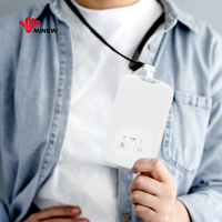 Minew 4G Lte Gps IoT Dispositivo de seguimiento de ubicación Gnss Bluetooth Tarjeta de identificación Insignias Personal Empleado Trabajo Etiquetas de nombre inteligente Insignia
