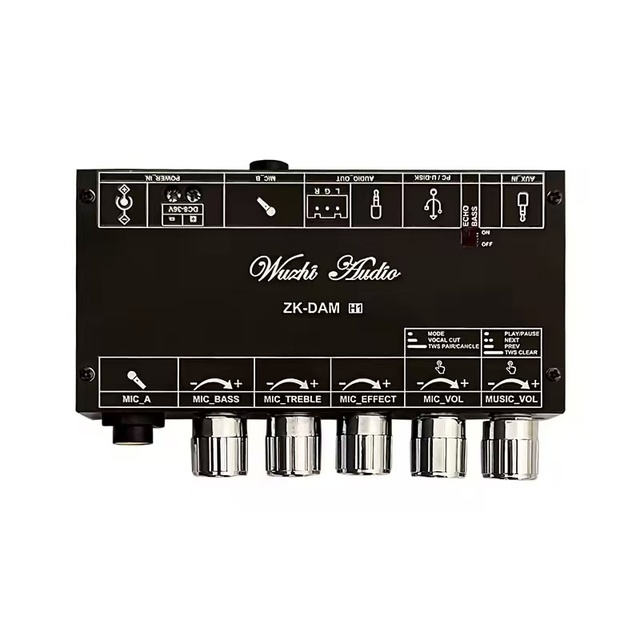 ZK-DAM H1 Karaoke Reverb Board Front Stage Microphone KTV Singing with BT USB Decoding Sound Module For Audio Spare parts
