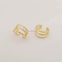 925 argent Sterling plaqué or Zircon classique pas de Piercing oreille Clip bijoux fins personnalisé en gros commerce Assurance