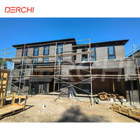 DERCHI NFRC Fenêtre à Battant en Aluminium Isolée Double Vitrage Insonorisée, Design Résistant aux Impacts et Efficace Énergétiquement