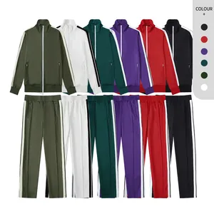 Men Tracksuit Set Plain Full Zip Jacket And Sweatpants Set Custom Logo Blank 100% Polyester Tracksuit For Man