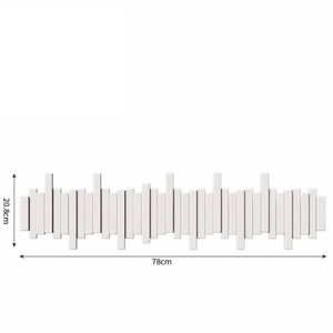 Gỗ tự nhiên đàn Piano áo giá treo tường màu đen óc chó lối vào móc nghệ thuật Vật liệu từ tính cho trang trí nội thất - Product Image 2
