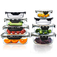 Juego de Recipientes Herméticos de Vidrio para Almuerzo, Recipientes de Cocina para Almacenamiento de Alimentos, Recipientes Herméticos para Almacenamiento de Alimentos
