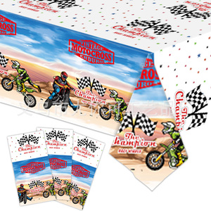 Yunik Motocross <b>Tablecloth</b> 137x274cm Racing Theme Disposable <b>Party</b> Cover - Product Image 1