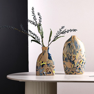 Vaso in Vetro Moderno Minimalista Nordico, <span class=keywords><strong>Design</strong></span> Artistico con Blocchi di Colore Irregolari per Decorazione di Casa <span class=keywords><strong>e</strong></span> Hotel di Alta Gamma, Composizioni Floreali - Product Image 2
