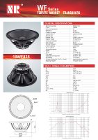 NR Woofer de graves en ferrite de 18 pouces, aimant de 220 mm, impédance de 8 ohms, passif, construction métallique AC pour performance de subwoofer extérieur