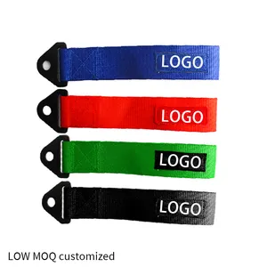 Custom Universal 2 inch Nylon SPR JDM Car Bumper trailer logo drift Ropes jdm Racing Tow trunk hook Strap straps