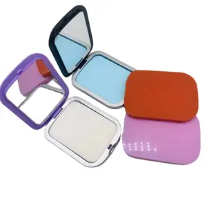 Fashion Trends Ultra Slim Compact Portable Folding Handheld Mirror Plastic Rectangle Shape Colorful Cosmetic Mirror