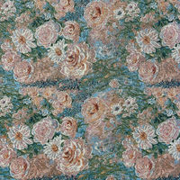 Tissu jacquard floral tissé, tapisserie textile pour vêtements, décoration intérieure, sacs |   Taille personnalisable 330 g/m²