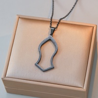 Collar con Colgante de Calabaza Religiosa con Caligrafía Ayatul Kursi, Joyería Musulmana Islámica Árabe de Acero Inoxidable, Venta al por Mayor para Eid y Ramadán