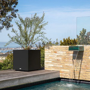 Pot de fleurs d'extérieur moderne pour terrasses et balcons de restaurants haut de gamme, pot de fleurs pour porte d'entrée, jardinière carrée - Product Image 3