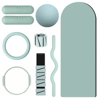 YX Factory Ensemble de fitness pour la maison avec barre d'haltères, haltères en silicone, Power Ring, tapis de yoga et accessoires de yoga et Pilates, personnalisable avec logo