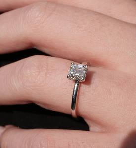 Anillo de Diamante Solitario con Corte Asscher, Cultivado en Laboratorio, Certificado por IGI, de 1.00 a 3.00 Quilates, Platino 950, Personalizable, de Lujo, Unisex, Talla 7 - Product Image 2
