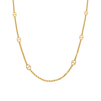 Collier long en viscose avec fermoir japonais, plaqué or 18 carats, double laminé en acier inoxydable, style mystère et atmosphère simple
