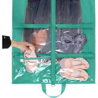 Housses à vêtements transparentes de 40 pouces pour costumes de danse, 4 poches zippées, sacs de rangement suspendus pour vêtements de danse pour placard