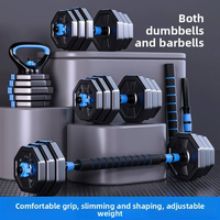 Ensemble d'haltères, barres et kettlebells réglables en ciment pour la musculation multifonctionnelle à domicile, 10-100 kg