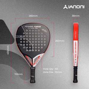 Raqueta de Pádel Caston Sports IANONI 12K POWER FORCE de Fibra de Carbono con Superficie 3D y Núcleo de EVA, Color Rojo Diamante - Product Image 6