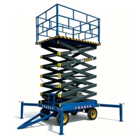 Plateforme élévatrice à ciseaux manuelle robuste de 500 kg, hauteur de travail de 10 m, machine de maintenance aérienne mobile hydraulique, acier au manganèse Q345