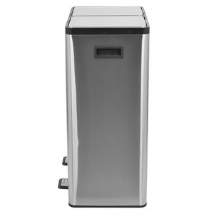 HANGSHAU <span class=keywords><strong>Poubelle</strong></span> de cuisine en acier inoxydable 60l à double compartiment <span class=keywords><strong>Poubelle</strong></span> de recyclage pliable avec repose-pieds - Product Image 4
