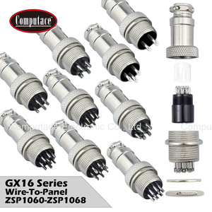 Conector Circular de Aviación GX16 Serie 2/3/4/5/6/7/8/9/10 Pines IP55 Macho/Hembra, Conector de Cable para Panel/Cable Metálico - Product Image 2